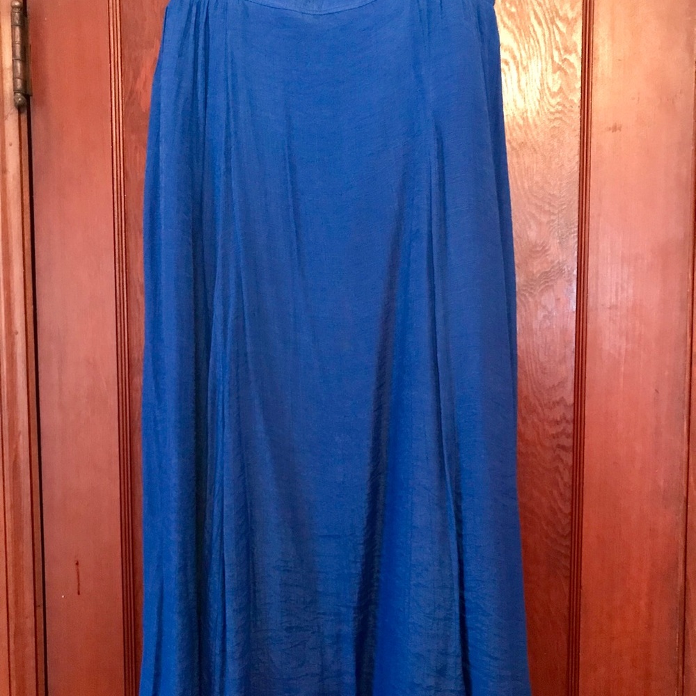Flowing blue skirt
